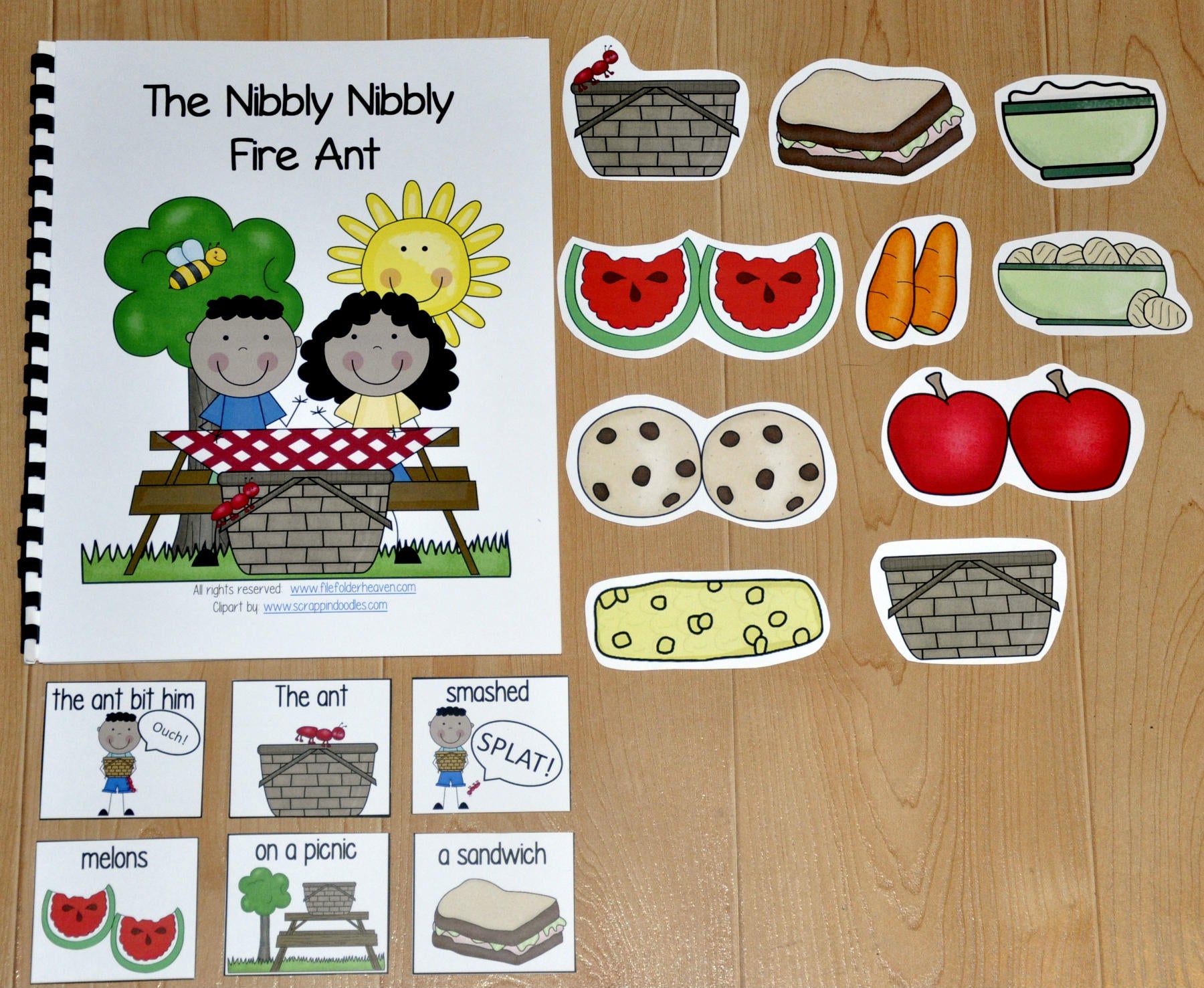"The Nibbly Nibbly Fire Ant" Adapted Book (w- Wh Questions)